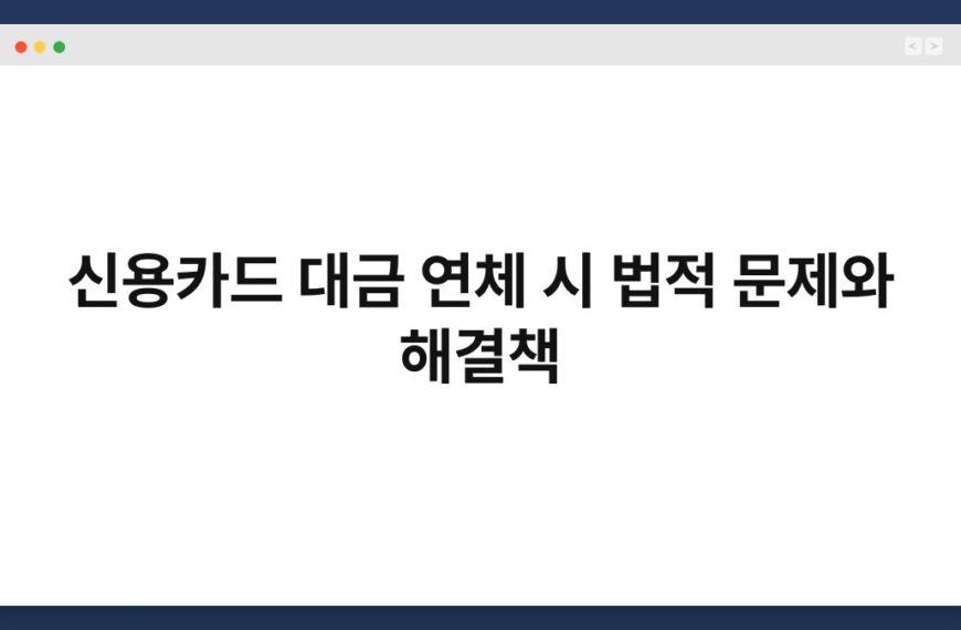 신용카드 대금 연체 시 법적 문제와 해결책 7