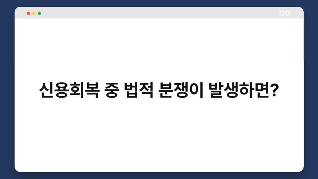 신용회복 중 법적 분쟁이 발생하면? 4