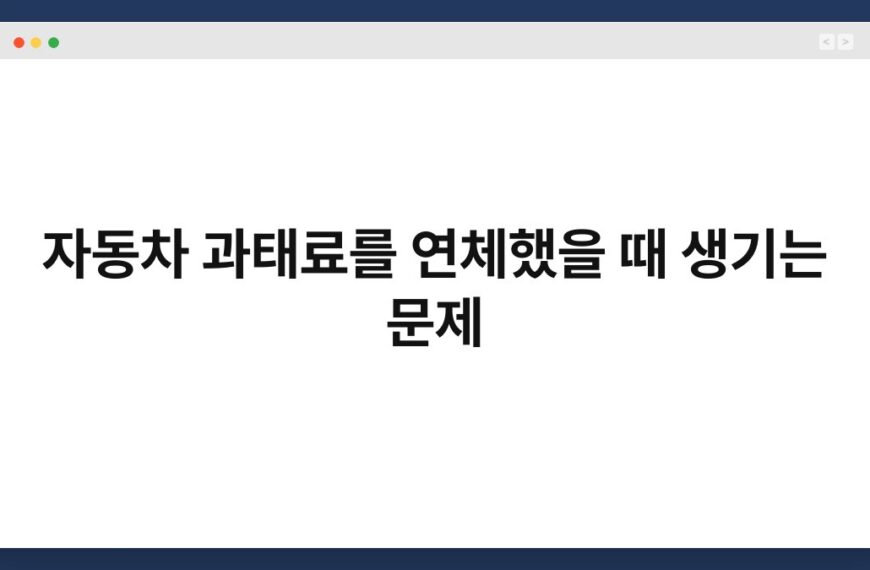 자동차 과태료를 연체했을 때 생기는 문제 7