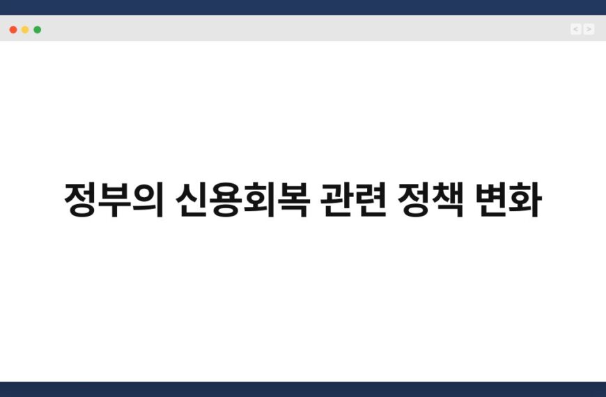 정부의 신용회복 관련 정책 변화 3