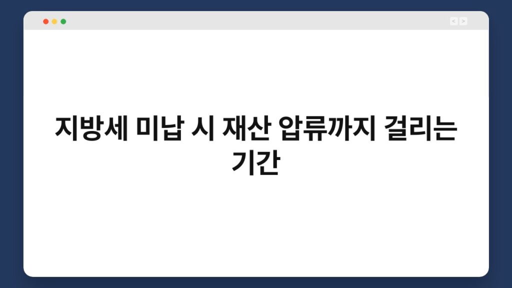 지방세 미납 시 재산 압류까지 걸리는 기간 2