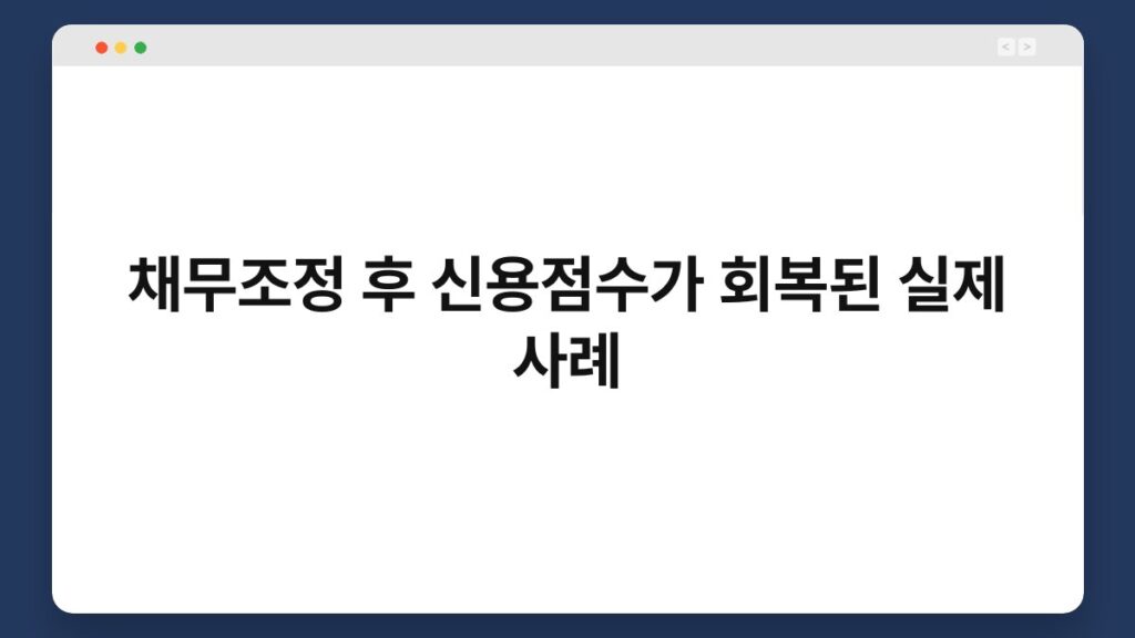 채무조정 후 신용점수가 회복된 실제 사례 2
