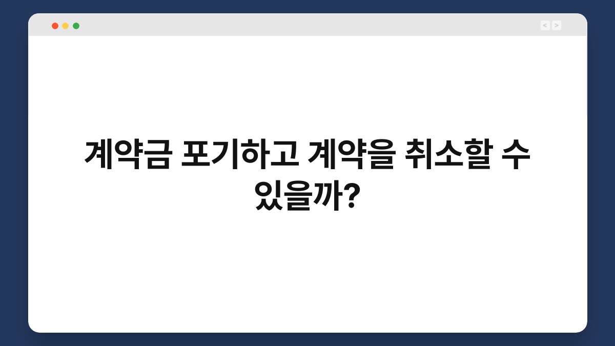 계약금 포기하고 계약을 취소할 수 있을까? 1