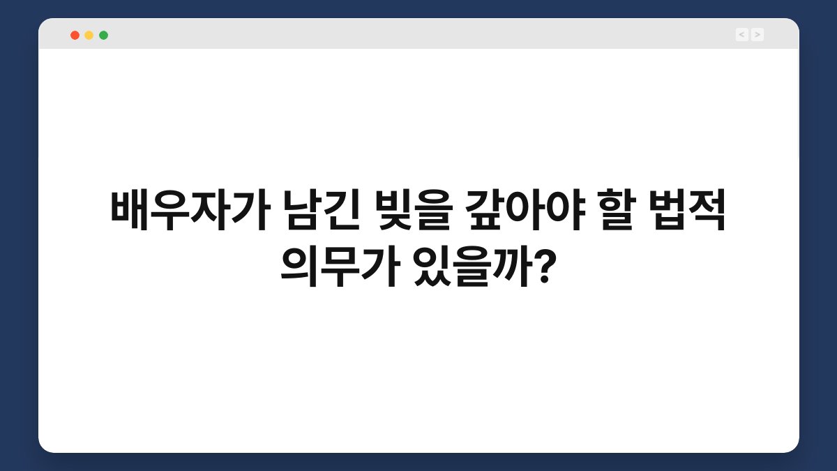 배우자가 남긴 빚을 갚아야 할 법적 의무가 있을까? 1